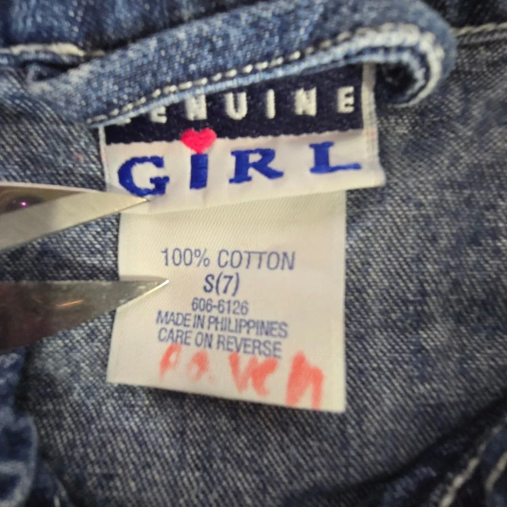 OshKosh B'gosh Tour Jean Jacket Custom Embroidered Denim Girls Size 7